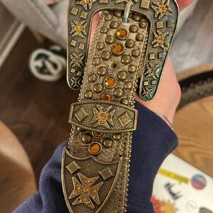 B.B. Simon Gold and Silver Studded Belt